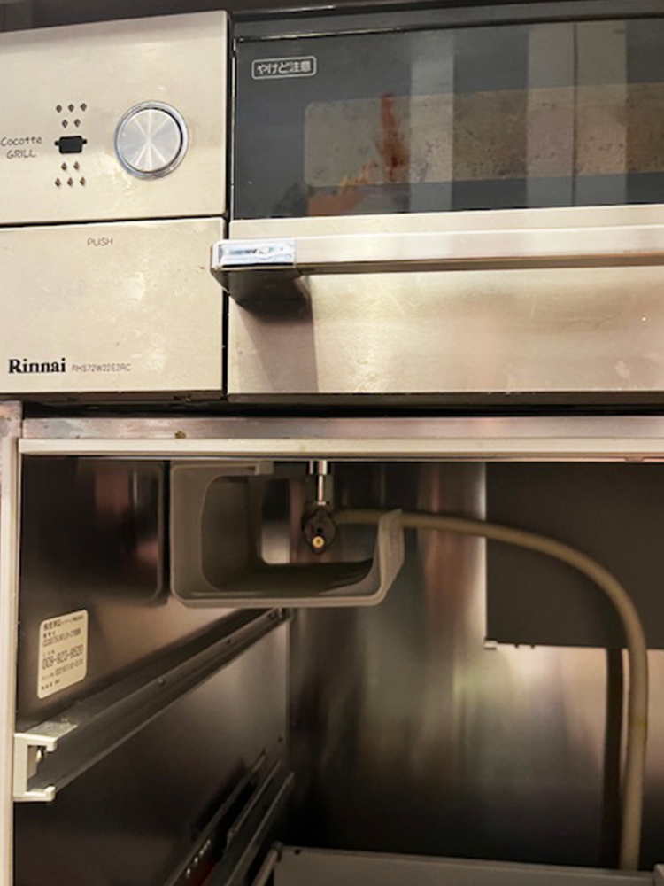 ビルトインコンロ-接続部